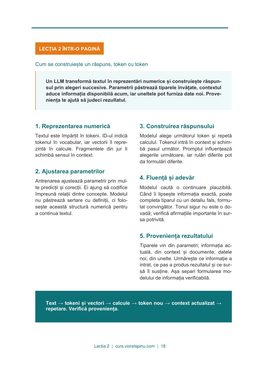 Pagina „Lecția 2 într-o pagină”, rezumatul de la final