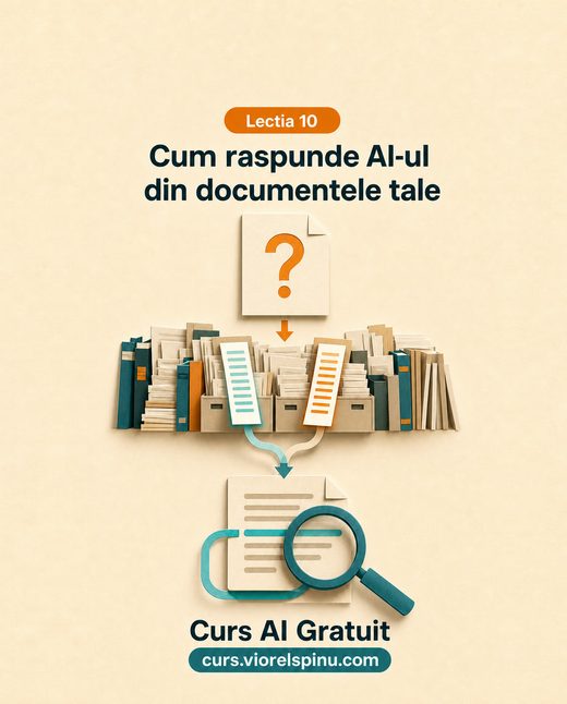 Coperta lecției 10: Cum răspunde AI-ul din documentele tale