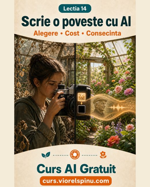Coperta lecției 14: Scrie o poveste cu AI