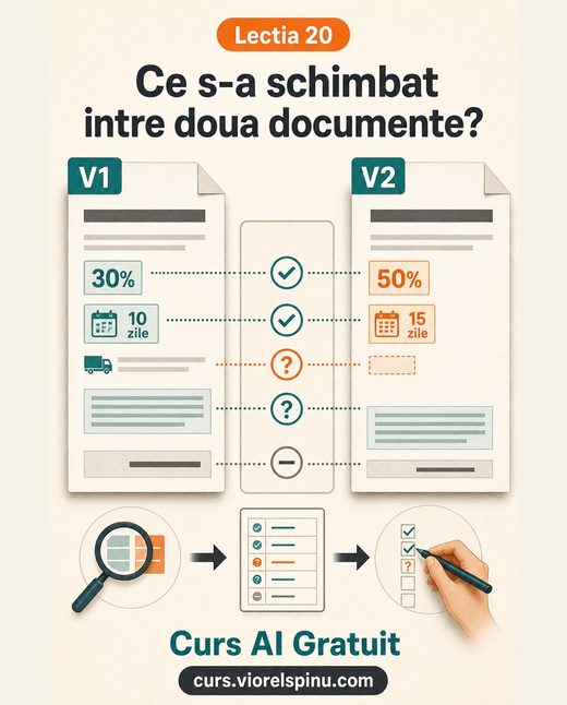 Coperta lecției 20: Ce s-a schimbat între două documente?
