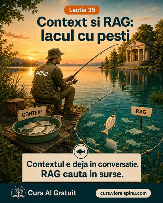 Coperta lecției 35: Context și RAG: lacul cu pești