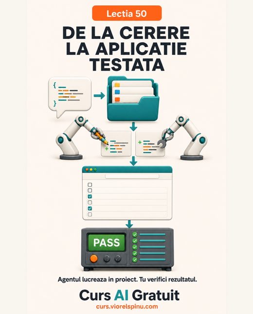 Coperta lecției 50: Programare cu AI — prima aplicație fără să scrii cod