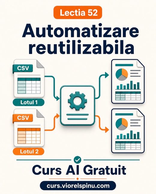 Coperta lecției 52: De la proiect unic la automatizare reutilizabilă