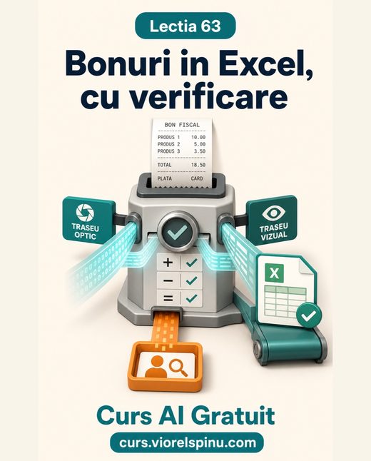 Coperta lecției 63: Din bonuri fiscale într-un Excel verificat