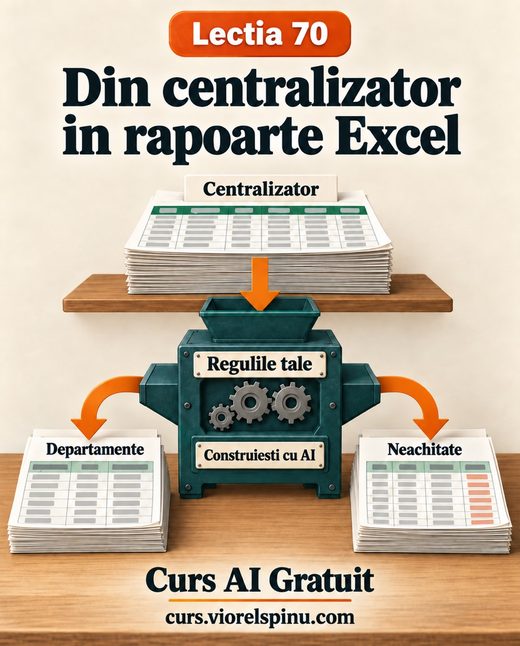 Coperta lecției 70: Automatizează repartizarea facturilor din Excel cu AI